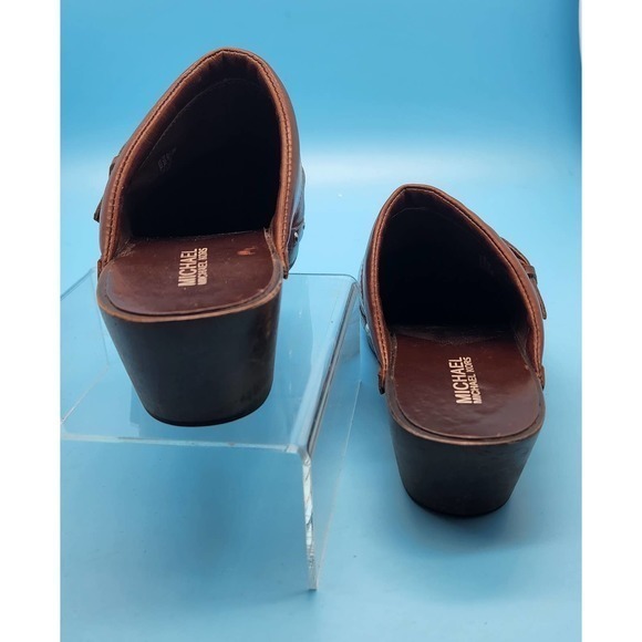 Michael by Michael Kors Brown Mules with Brass Stud Size 8.5M - Picture 3 of 7
